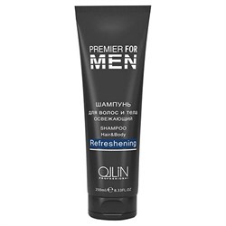 Ollin Шампунь для волос и тела мужской освежающий / Premier For Men, 250 мл 10809-8502 - фото 14775547