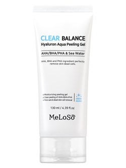 MeLoSo Пилинг-гель для лица с AHA/BHA/PHA кислотами и морской водой / Clear Balance Hyaluron Aqua Peeling Gel, 130 мл 24716-72427 - фото 14778898