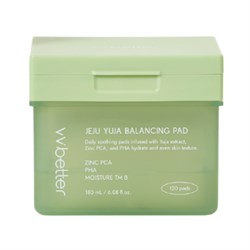 VVbetter Балансирующие успокаивающие тонер-пэды с цинком PCA, PHA, Moisture TM B / Jeju Yuja Balancing Pad, 120 шт. 25255-73029 - фото 14779114