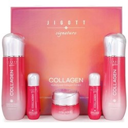 Jigott Набор увлажняющих средств для лица: тонер, эмульсия, крем / Signature Collagen Essential Skin Care 3 Set 23131-64407 - фото 14779787