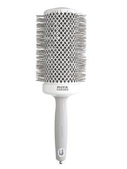 Olivia Garden Термобрашинг для укладки волос / Expert Blowout Speed XL Wavy Bristles White & Grey, 65 мм, бело-серый 24347-66019 - фото 14784202