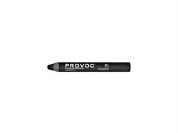 Provoc Тени-карандаш водостойкие, №01 / Eyeshadow Gel Pencil, черный матовый 10373-7753 - фото 14786009
