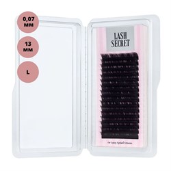 Lash Secret Ресницы для наращивания, одна длина, 16 линий, 0,07/L/13 мм, чёрный 11804-9974 - фото 14786493