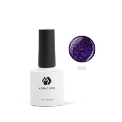 ADRICOCO Цветной гель-лак для ногтей №016, мерцающий фиолетовый, 8 мл 21959-41308 - фото 14787245