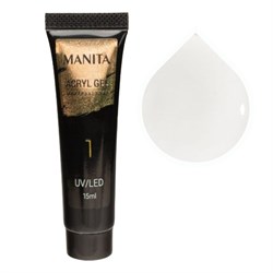 Manita Professional Акриловый гель для моделирования ногтей №01, прозрачный, 15 мл 21782-43533 - фото 14788050