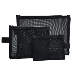 Kristaller Набор косметичек Fine mesh 3 in 1, чёрный 25021-72531 - фото 14805363