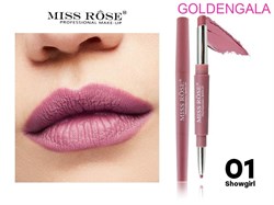 Кремовая помада + карандаш для губ MISS ROSE тон 01 SHOWGIRL 242629-252151 - фото 14817414