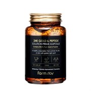 Farm Stay Ампульная сыворотка для лица с 24-каратным золотом и пептидами / 24K Gold & Peptide Solution Prime Ampoule, 250 мл 12203-41420