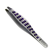 Mertz Пинцет косметический скошенный с декором А-186, 9,5 см 16824-21449