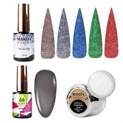 Manita Professional Набор для ногтей The best-selling: 6 гель-лаков + акриловая пудра, 10 мл х 6, 15 г 23781-65622