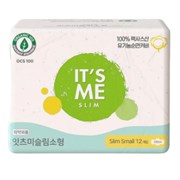 IT'S ME Прокладки женские гигиенические с крылышками / Slim Organic Cotton Pads Small, 230 мм, 2 капли, 12 шт. 22684-64014
